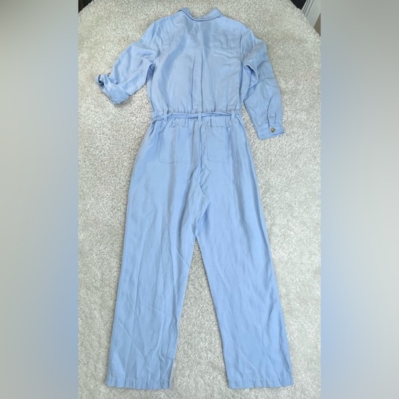 Soft Surroundings Kerry Jumpsuit. Light Chambray Linen Blend Cottagecore Sz 12P - Picture 13 of 13